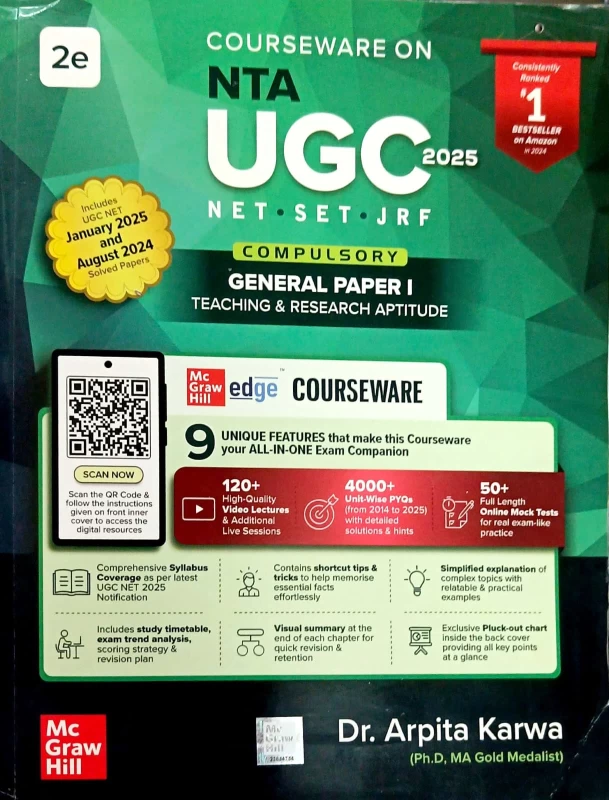 NTA UGC NET Paper 1 2024: Teaching & Research Aptitude | 3000+ Practice Questions | Solved Previous Years Questions (2014 - 2024) | 100+ Video Lectures, Mind maps & Flowcharts | Online Mock Tests (English, Paperback, ARPITA KARWA)