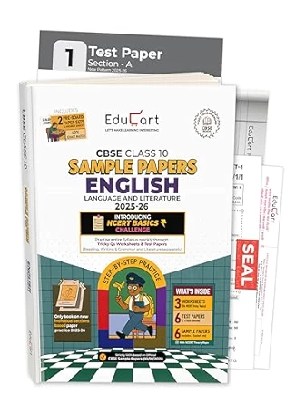 Educart CBSE Class 10 Sample Papers English Language and Literature 2025-26 | Ultimate Practice Resource based on Latest CBSE Pattern by Agrawal Group
