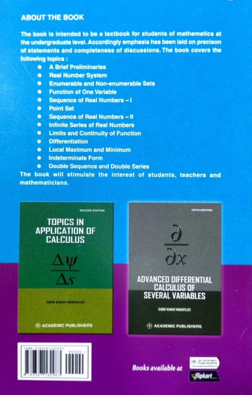 First Course In Real Analysis By Subir Kumar Mukherjee (3rd Edition) – Academic Publishers | Specialized for University & Competitive Exams