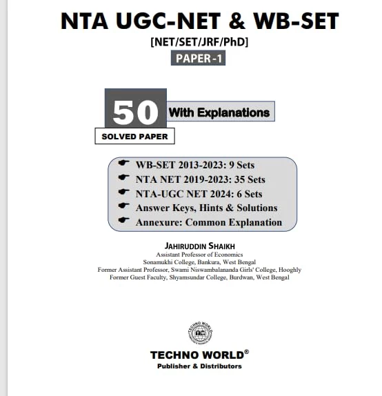NTA UGC NET & WB-SET Paper 1 Guide – Complete Preparation by Techno World