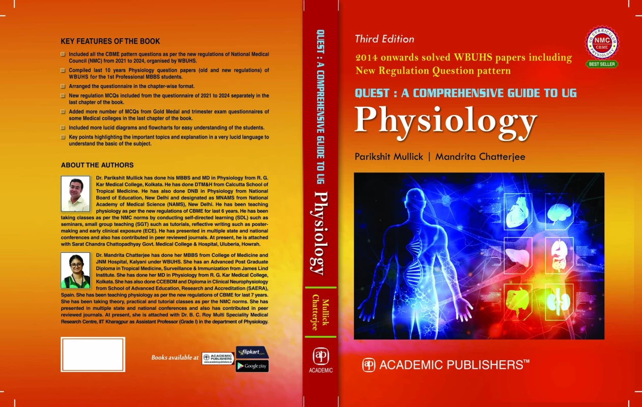 Quest: A Comprehensive Guide to UG Physiology (Third Edition) – Parikshit Mullick & Mandrita Chatterjee | Academic Publishers